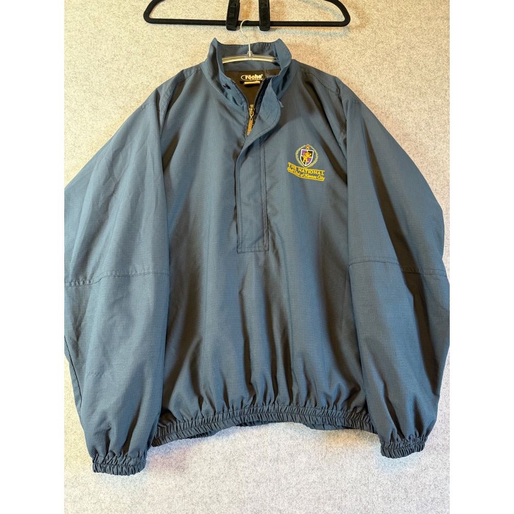 Roche Sports Windbreaker Pullover Mens Large Blue Vintage National Golf Club USA